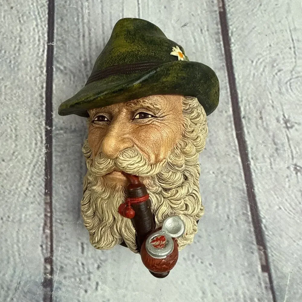 Vtg Tyrolean Bossons Chalkware 3D Head Wall Art Hand Painted England Very Good - Picture 1 of 5